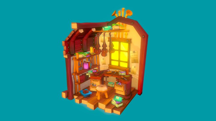 DAE Crib - Old Luthiers Workshop 3D Model