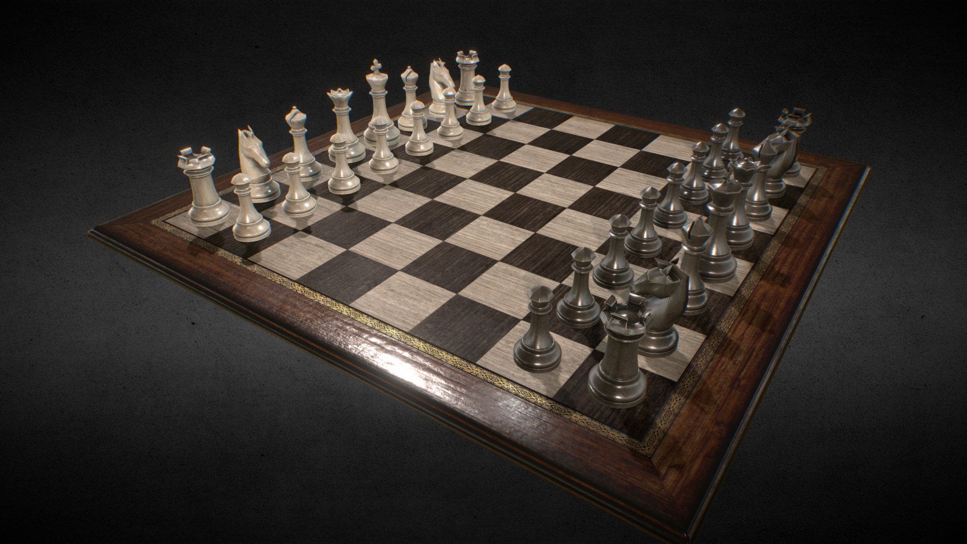 3D model Chess - This is a 3D model of the Chess. The 3D model is about a chess board with a chessboard.