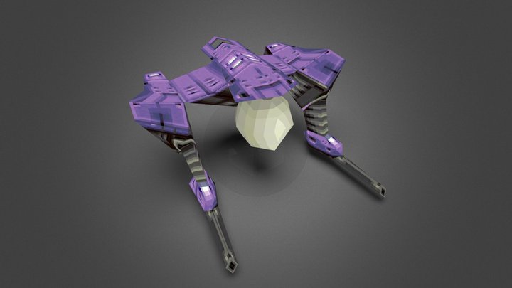 Mono-Carrier Gunship 3D Model