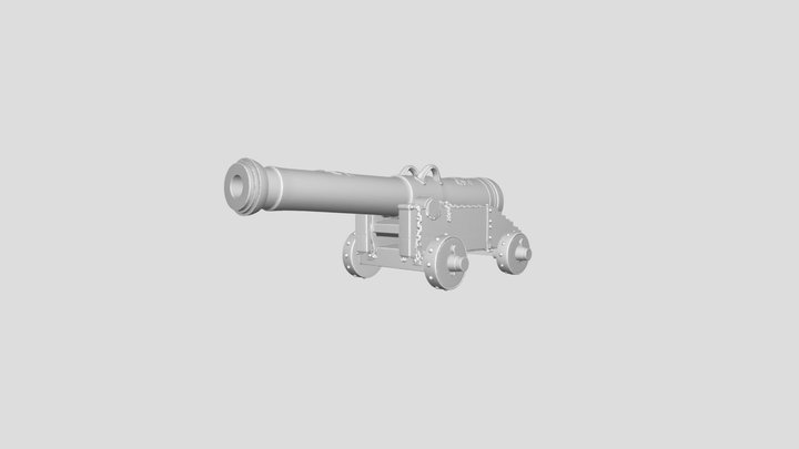 Antique cannon on a wooden carriage