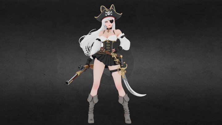 Pirate Waifu 3D Model