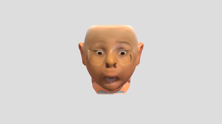 surprised person making a funny face 3D Model