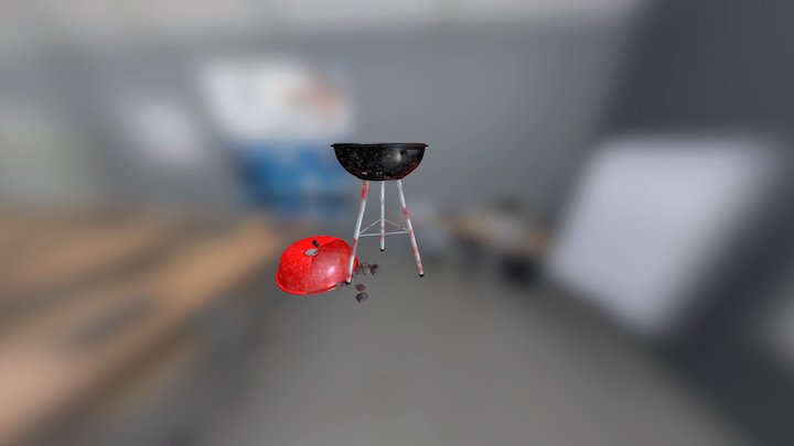 Charcoal Grill Textured - Hollis 3D Model