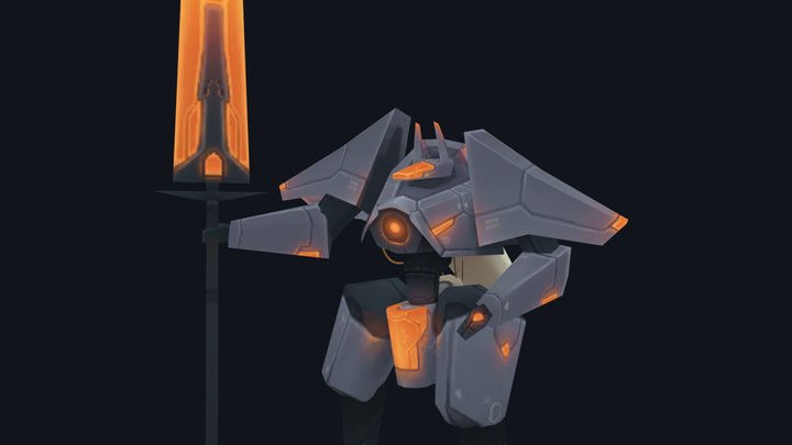 Low-poly Mech "Lacne of the Anubis" 3D Model
