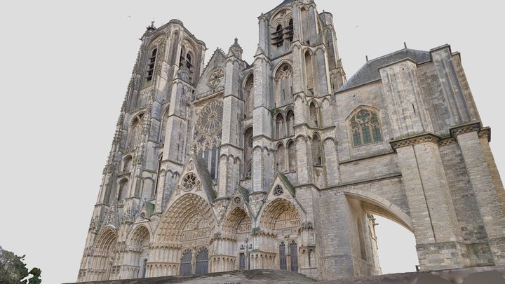Façade avant Cathédrale Saint-Étienne de Bourges 3D Model