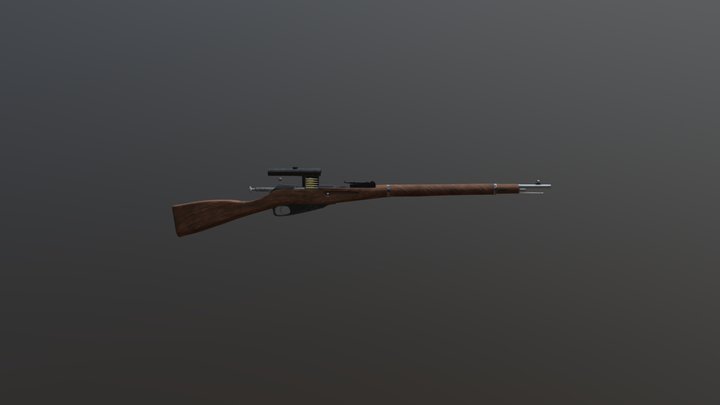 World War II Sniper Rifle 3D Model
