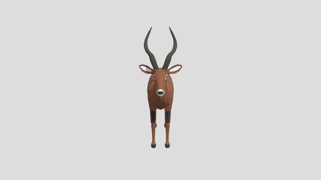 Low Poly Kob Antelope