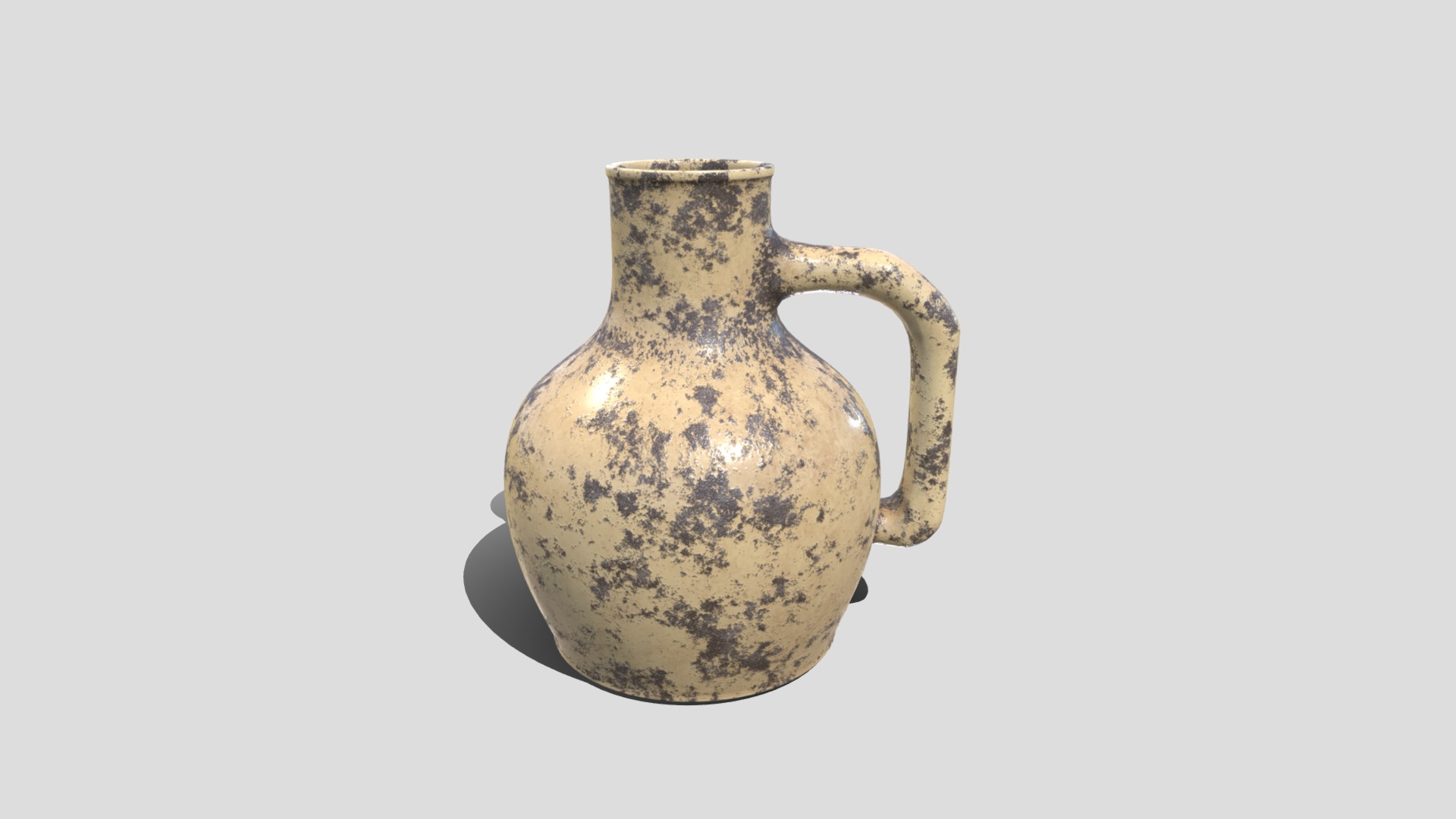 3D model Vessel - This is a 3D model of the Vessel. The 3D model is about a ceramic vase with a handle.