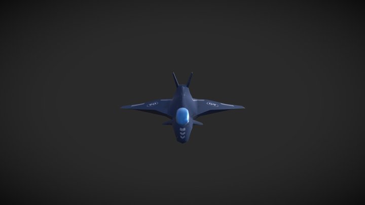 Simple Fighter Jet Game Asset 3D Model