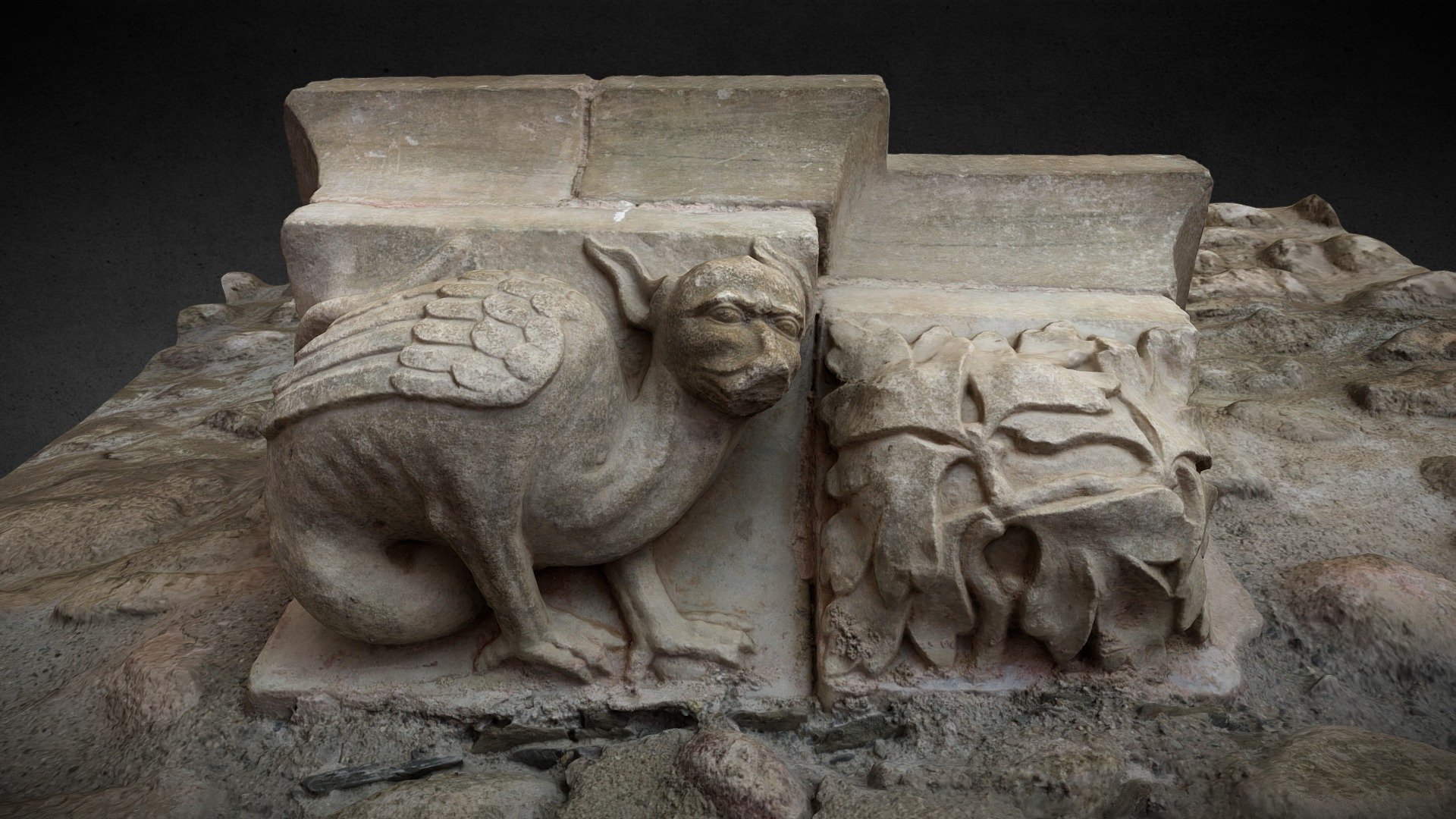 Cul de lampe de retombée d'arc - Cloître d'Elne