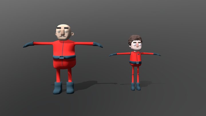 Spaceship pilot and assistant 3D Model