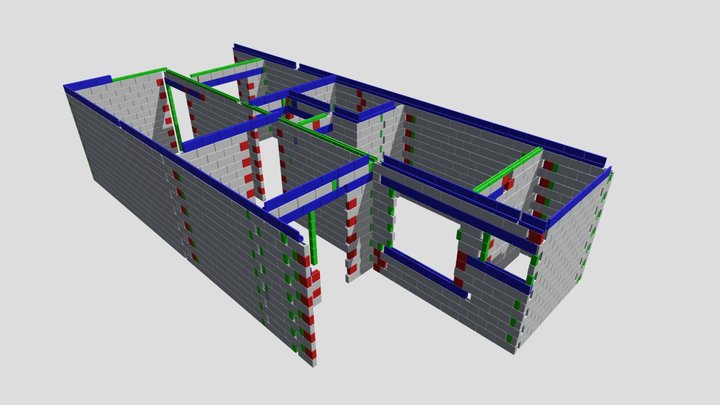 Projeto Estrutural - Casa Aroeira 3D Model