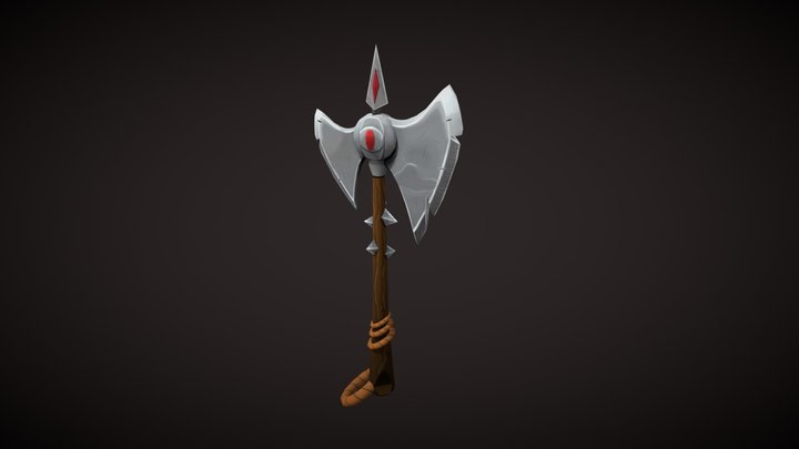 Handpainted Stone Axe 3D Model