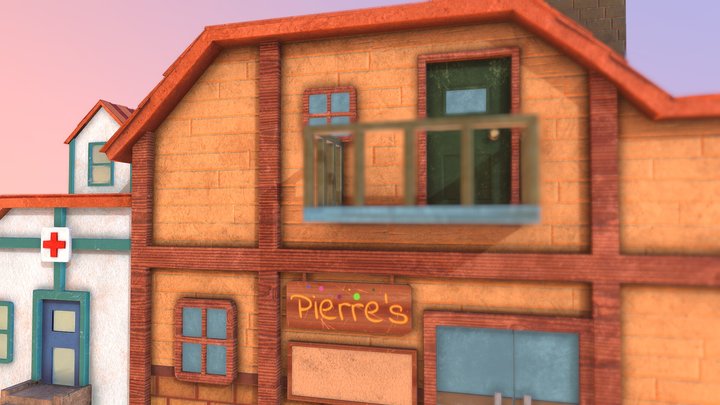 Pierre's General Store and Harvey's Clinic 3D Model