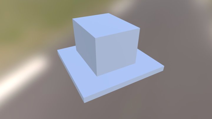 Cube With Podium 3D Model