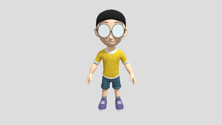 🧢 Cartoon School Boy 3D Model