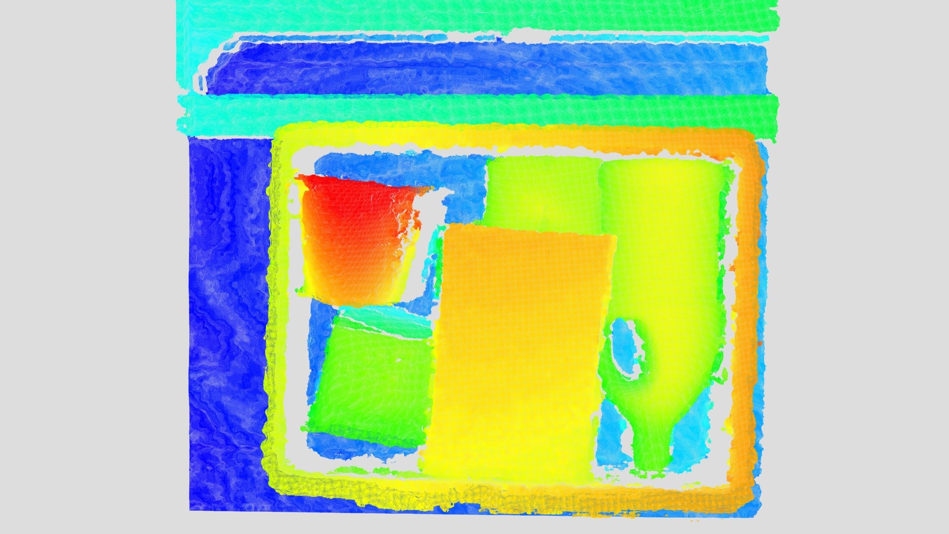 抗反光型数字散斑3D相机（伪彩色渲染）