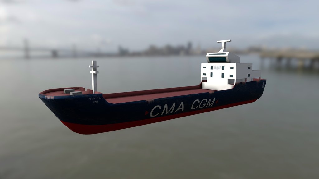 Low Poly Cargo Ship
