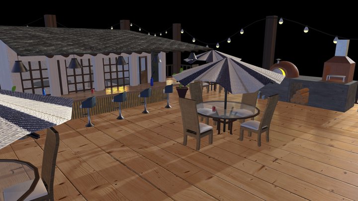 Beach restaurant 3D Model