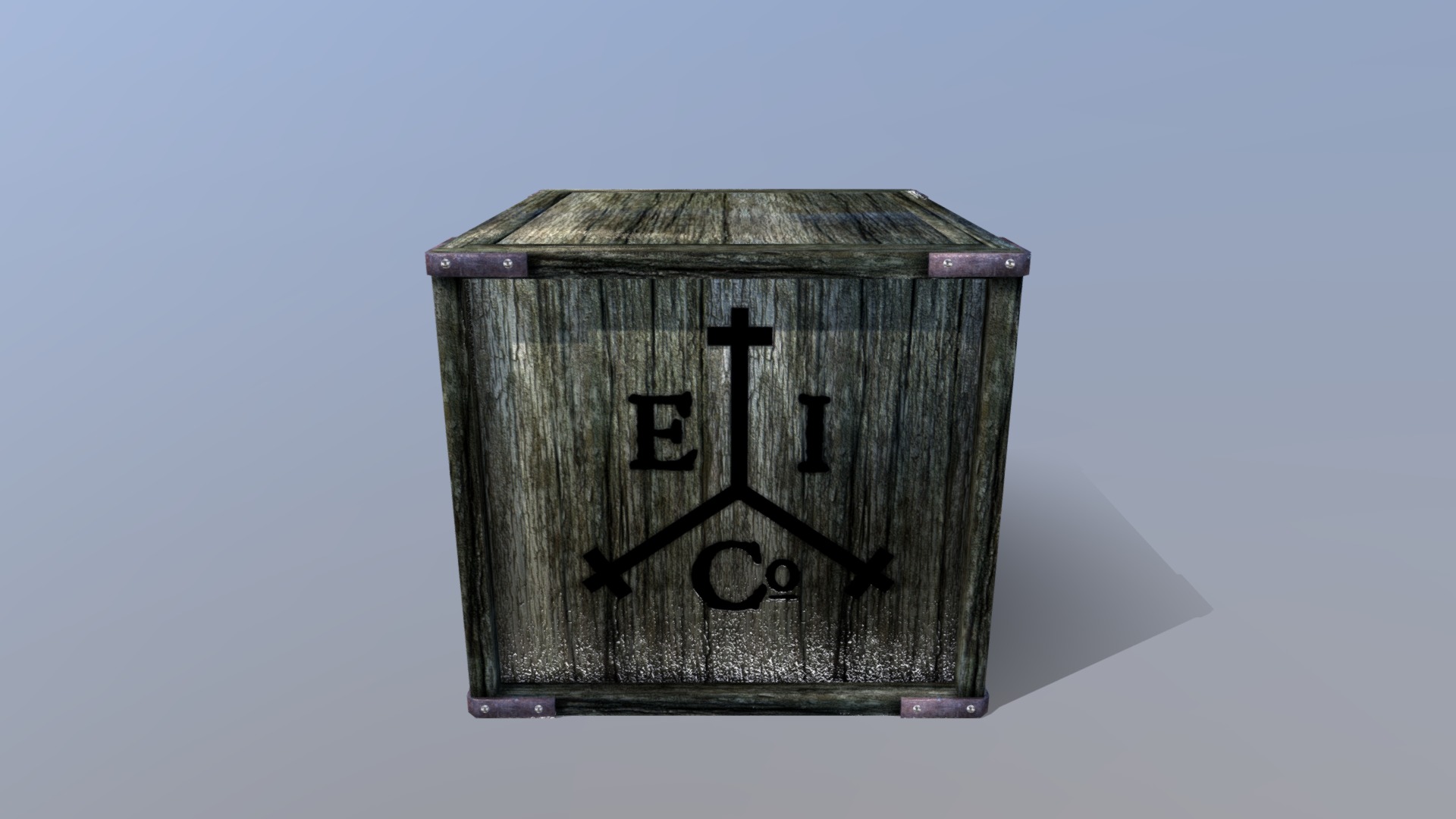3D model East India Co Crate - This is a 3D model of the East India Co Crate. The 3D model is about a wooden birdhouse with a face.