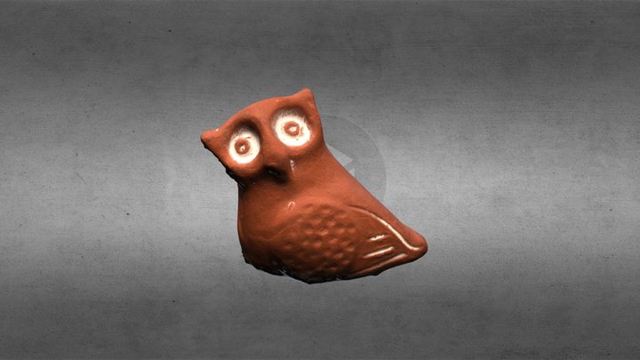 Athenian Owl, terracotta model (photogrammetry) 3D Model
