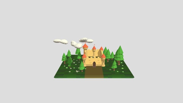 Lowpoly castle 3D Model