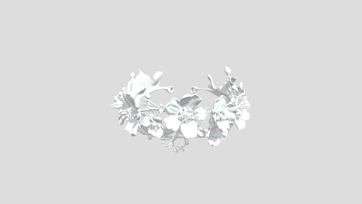 Enchanted Blooms Bracelet 3D Model