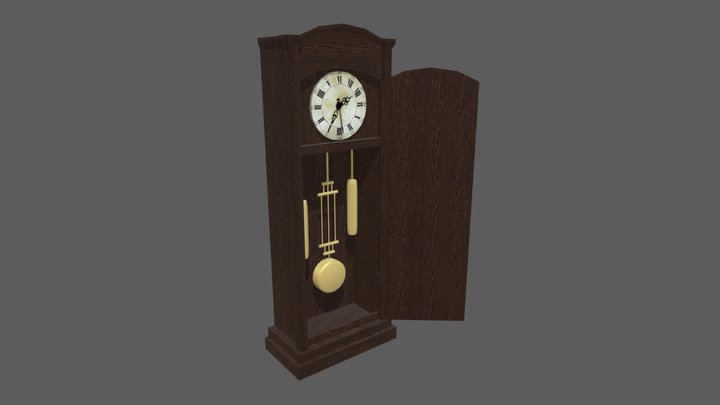 Old Vintage Big Floor Clock 3D Model