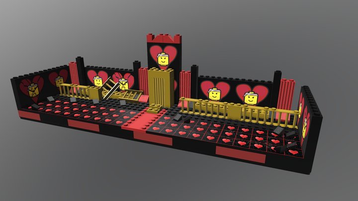Lego Alice in wonderland courtroom 3D Model