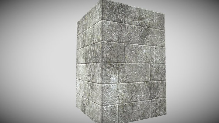 Wall Column Lowpoly 3D Model