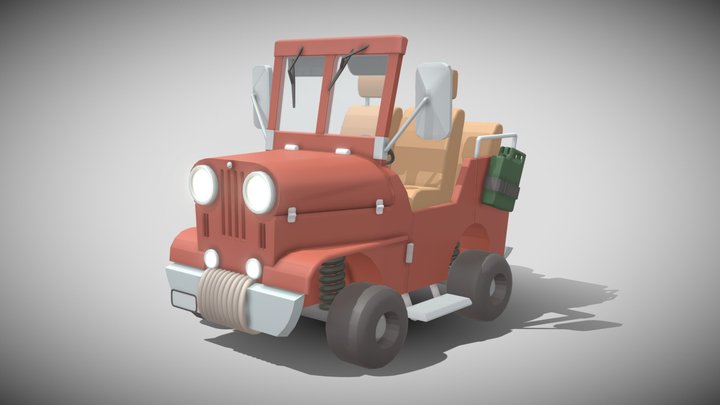 Cartoon Car - Homework | Detailed draft 3D Model