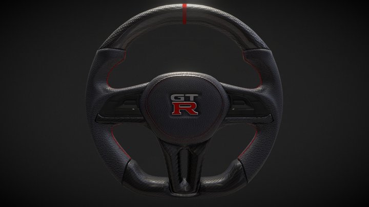 Nissan GTR R35 Performance Steering Wheel 3D Model