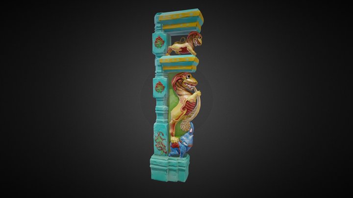 Temple Sculpture - Meenakshi Temple Madurai 3D Model