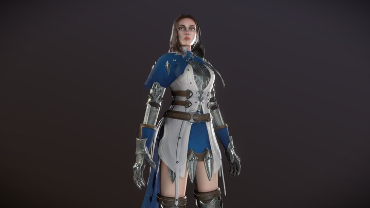 Female Knight 3D Model