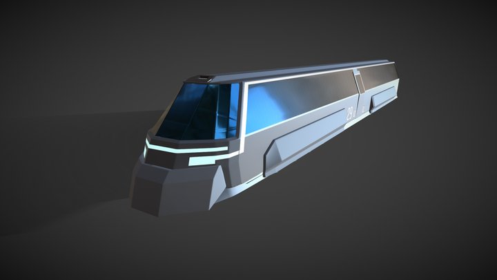 Sci-fi Train(Tron Based) 3D Model