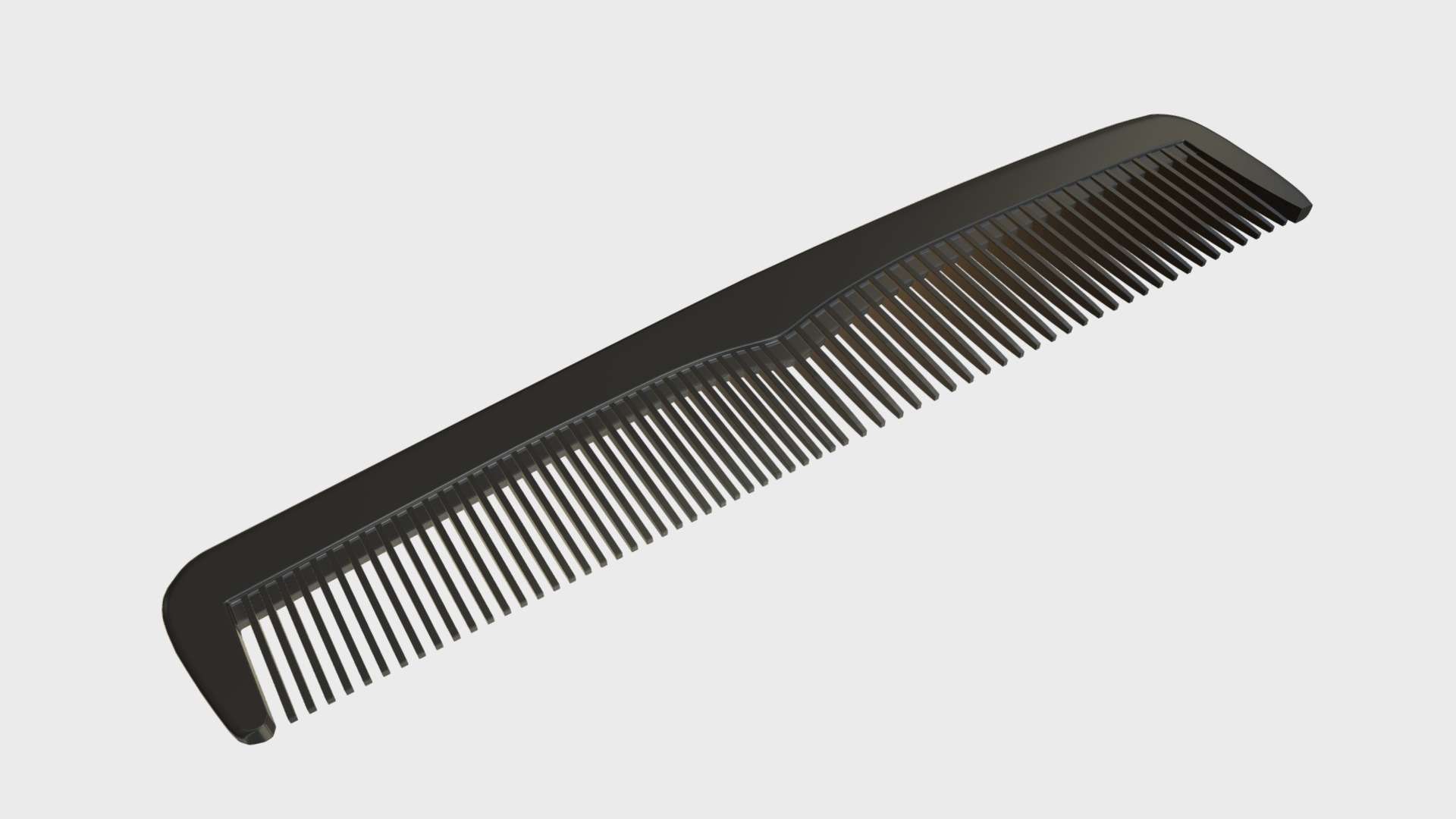 3D model Pocket comb - This is a 3D model of the Pocket comb. The 3D model is about a black comb with a white background.