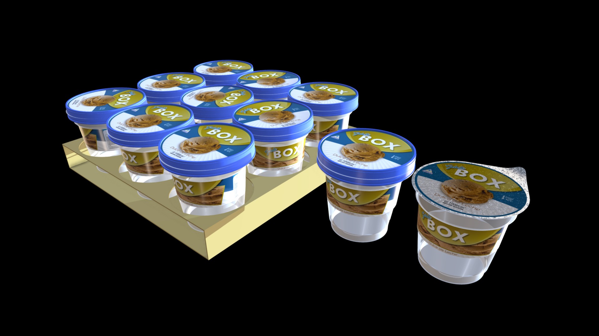 3D model Box Maple - This is a 3D model of the Box Maple. The 3D model is about a group of blue and white bowls.