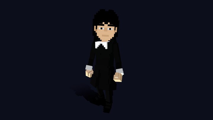 Wednesday Addams - Voxel Character 3D Model
