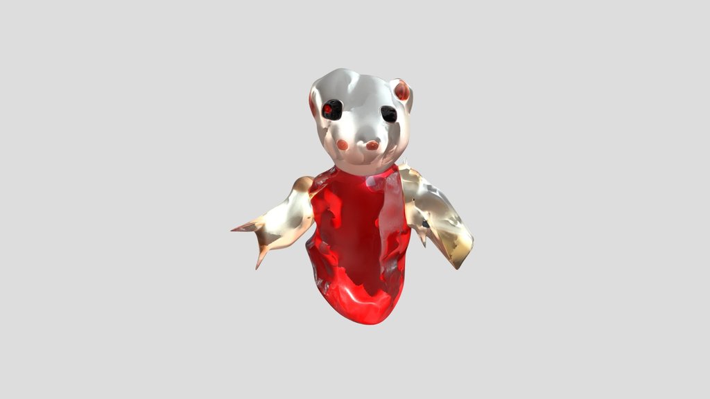A stuffed animal character