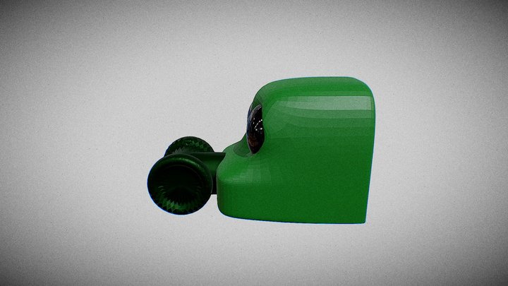 green gas mask accessory 3D Model