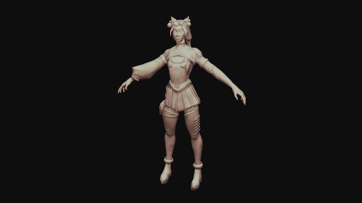 Tina Valorant Agent - Fanart 3D Model