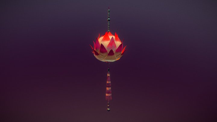 Beaded Lotus Lantern 3D Model