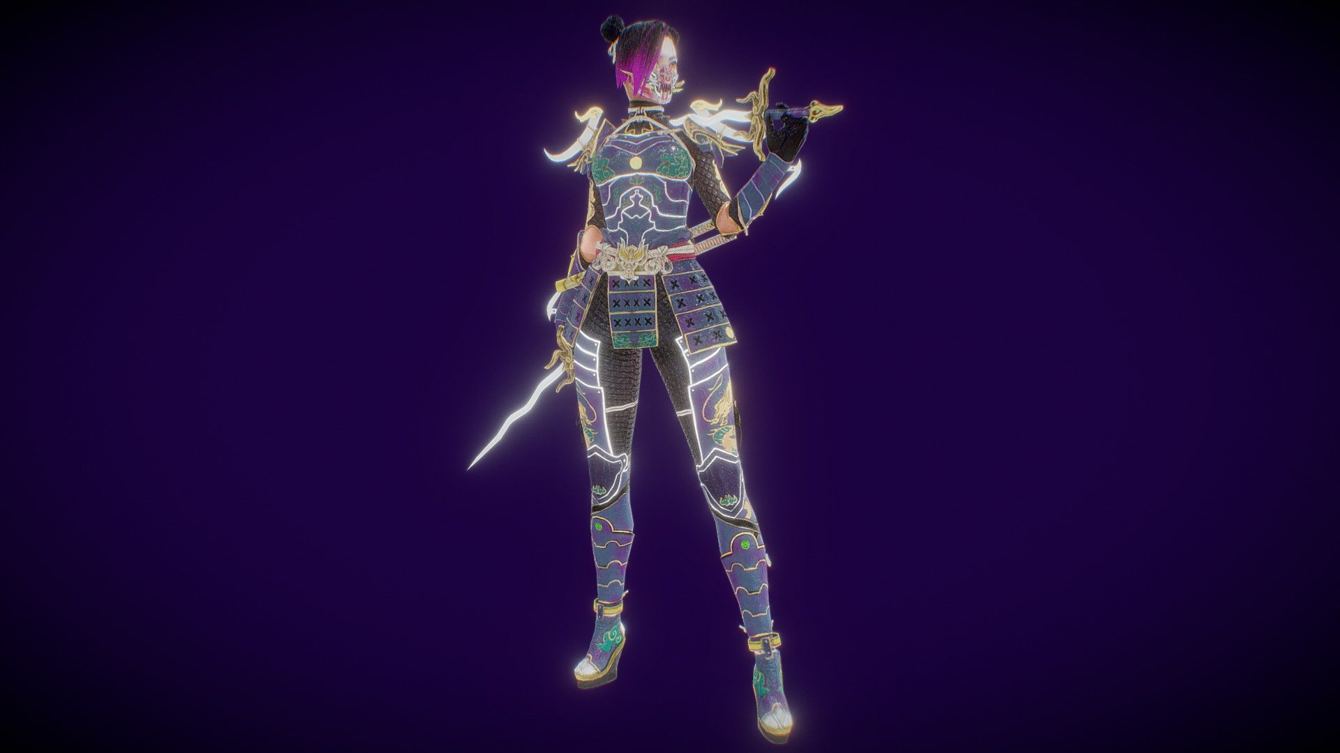 Violet kunoichi - Buy Royalty Free 3D model by Luna Studio (@StudioLuna ...