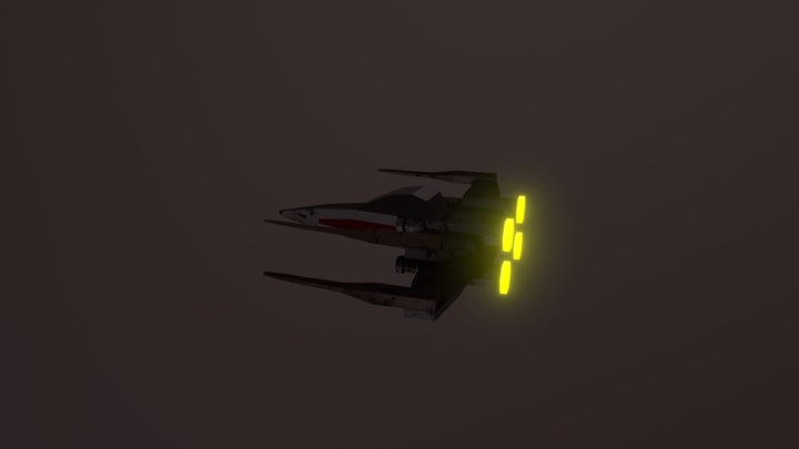 x-wing Low poly 3D Model