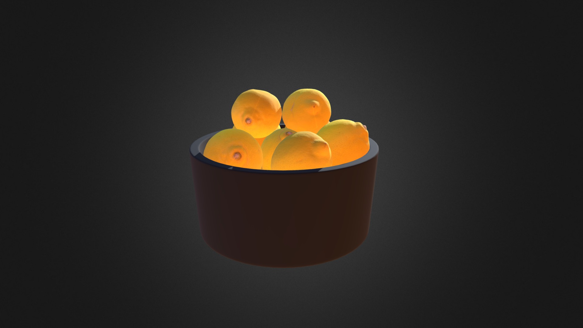 3D model Bowl of lemon fruits - This is a 3D model of the Bowl of lemon fruits. The 3D model is about a bowl of oranges.