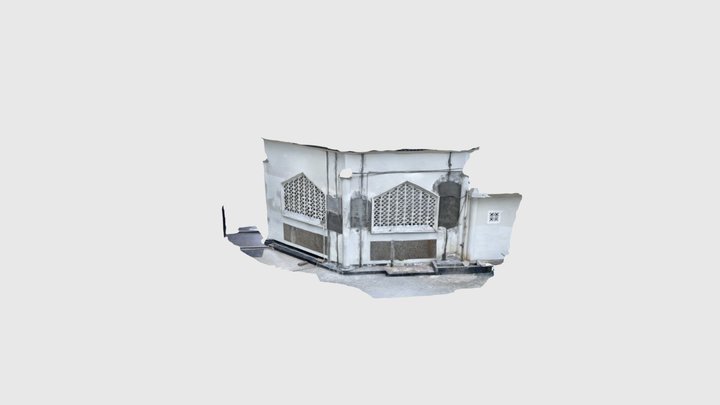 Bagian tembok luar tempat whudu laki-laki seles… 3D Model