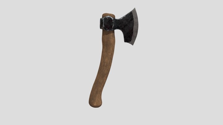 Hacha Rustica High Poly 3D Model