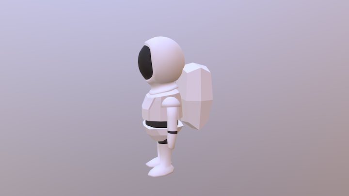 Astronaut Using Pickaxe 3D Model