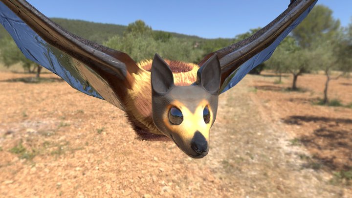 Spectacled Flying Fox Mega Bat 3D Model