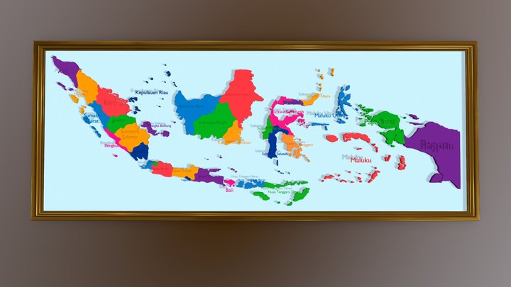 Indonesia Map 3D Model